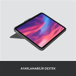 Logitech Combo Touch iPad Air 10.9 Çok Yönlü Klavyeli Kılıf - Gri
