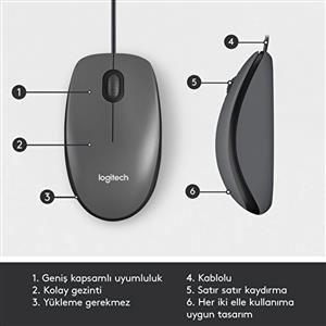 LOGITECH M100 KABLOLU MOUSE-SİYAH