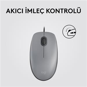 LOGITECH M110 SILENT KABLOLU MOUSE-GRİ