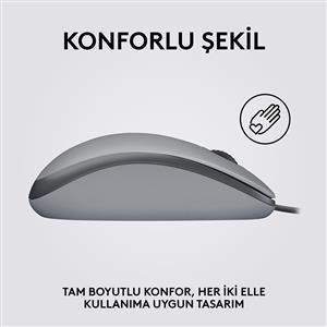 LOGITECH M110 SILENT KABLOLU MOUSE-GRİ