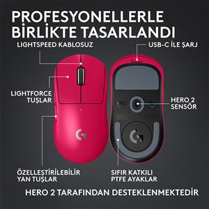 LOGITECH G PRO X SUPERLIGHT 2C KOMPAKT KABLOSUZ GAMING MOUSE-PEMBE