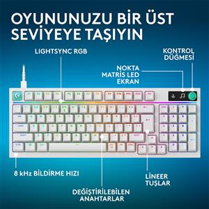 LOGITECH G316 X 98 TACTILE KABLOLU TÜRKÇE OYUNCU KLAVYESİ-BEYAZ