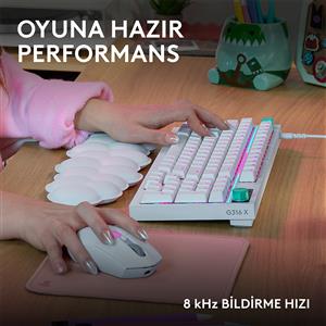 LOGITECH G316 X 98 TACTILE KABLOLU TÜRKÇE OYUNCU KLAVYESİ-BEYAZ