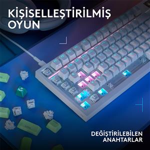 LOGITECH G316 X 98 TACTILE KABLOLU TÜRKÇE OYUNCU KLAVYESİ-BEYAZ