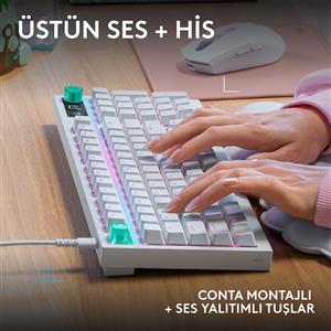 LOGITECH G316 X 98 TACTILE KABLOLU TÜRKÇE OYUNCU KLAVYESİ-BEYAZ