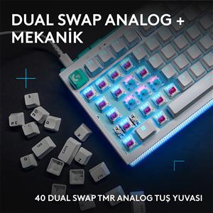 LOGITECH G512 X 75 LIGHTSYNC US TACTILE KABLOLU MEKANİK GAMING KLAVYE-BEYAZ