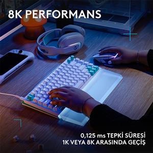 LOGITECH G512 X 75 LIGHTSYNC US TACTILE KABLOLU MEKANİK GAMING KLAVYE-BEYAZ