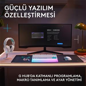 LOGITECH G512 X 75 LIGHTSYNC US TACTILE KABLOLU MEKANİK GAMING KLAVYE-BEYAZ