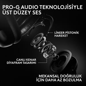 LOGITECH G PRO X3 LIGHTSPEED KABLOSUZ BLUETOOTH OYUNCU KULAKLIĞI - SİYAH