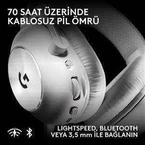 LOGITECH G PRO X3 LIGHTSPEED KABLOSUZ BLUETOOTH OYUNCU KULAKLIĞI - BEYAZ