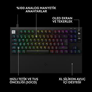 LOGITECH G PRO X2 RAPID TKL KABLOLU OYUNCU KLAVYESİ (ANALOG - US LAYOUT) - SİYAH