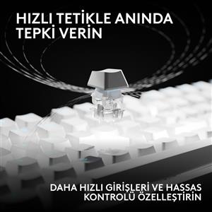 LOGITECH G PRO X2 RAPID TKL KABLOLU OYUNCU KLAVYESİ (ANALOG - US LAYOUT) - BEYAZ