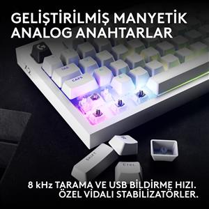 LOGITECH G PRO X2 RAPID TKL KABLOLU OYUNCU KLAVYESİ (ANALOG - US LAYOUT) - BEYAZ