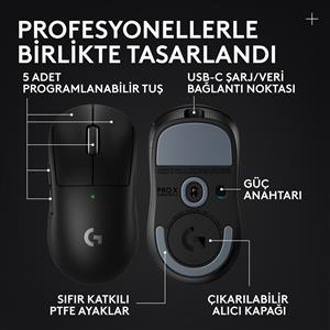 LOGITECH G PRO X SUPERLIGHT 2C SE LIGHTSPEED KOMPAKT KABLOSUZ OYUNCU MOUSE - SİYAH