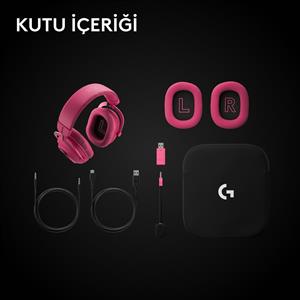LOGITECH G PRO X3 LIGHTSPEED KABLOSUZ BLUETOOTH OYUNCU KULAKLIGI - PEMBE