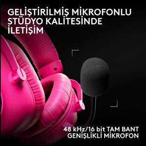 LOGITECH G PRO X3 LIGHTSPEED KABLOSUZ BLUETOOTH OYUNCU KULAKLIGI - PEMBE