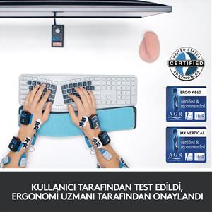 LOGITECH K860 ERGONOMİK BİLEK DESTEKLİ KABLOSUZ Q KLAVYE