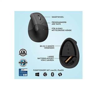LOGITECH LIFT ERGONOMIK DIKEY SILENT MOUSE-SİYAH