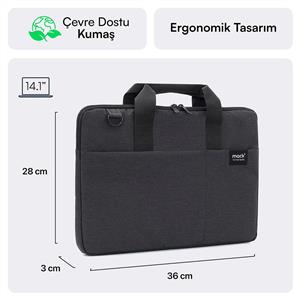 MACK MCC-701 14.1" City Fit Eco Notebook Çantası Siyah