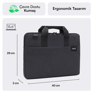 MACK MCC-703 15.6" City Fit Eco Notebook Çantası Siyah