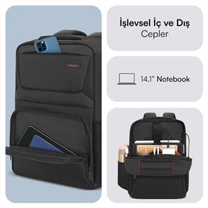 MACK MCC-804 14.1" Business X Notebook Sırt Çantası Siyah