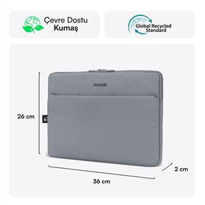 MACK MCE-1502 14.1" NOVA Eco Notebook Sleeve - Gri