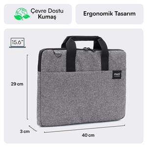 MACK MCC-704 15.6" City Fit Eco Notebook Çantası Gri