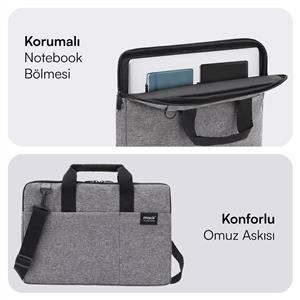 MACK MCC-704 15.6" City Fit Eco Notebook Çantası Gri