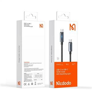 MCDODO CA-5740 100W TYPE-C TO TYPE-C HIZLI SARJ KABLOSU 1.2M - Siyah
