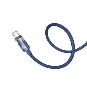 MCDODO CA-5586 100W Type-C to Type-C Şeffaf LED Işıklı Şarj Kablosu 1.2m - Mavi