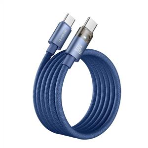 MCDODO CA-5586 100W Type-C to Type-C Şeffaf LED Işıklı Şarj Kablosu 1.2m - Mavi