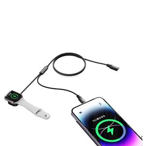 MCDODO CH-2980 Manyetik Apple Watch & Type-C To Lightning Kablosuz Şarj Cihazı - Siyah