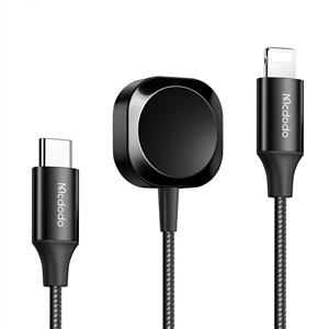 MCDODO CH-2980 Manyetik Apple Watch & Type-C To Lightning Kablosuz Şarj Cihazı - Siyah