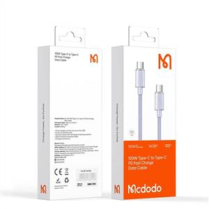 MCDODO CA-3672 CRYSTAL SERISI TYPE-C TYPE-C 100W PD HIZLI SARJ VE  ORGU KABLO MOR 1.2M