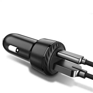 MCDODO CC-5970 36w PD Type-C + QC 3.0 Usb-A Girişli 2 Portlu Araç Çakmak Şarj - Siyah