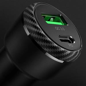 MCDODO CC-5970 36w PD Type-C + QC 3.0 Usb-A Girişli 2 Portlu Araç Çakmak Şarj - Siyah
