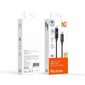 MCDODO CA-8000 Type-C to Type-C 100w Çift Led Ekranlı 1.2m Kablo - Siyah