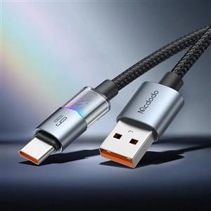 MCDODO CA-8180 Usb-A to Type-C 7 Renkli Işıklı 1.2m 6A Süper Hızlı Kablo - Siyah