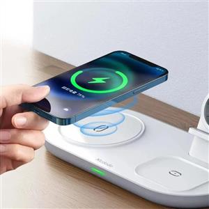 MCDODO CH-7060 3İn1 15W Çoklu Magsafe Şarj Ünitesi ( Kulaklık , Saat ve Telefon ) - Beyaz