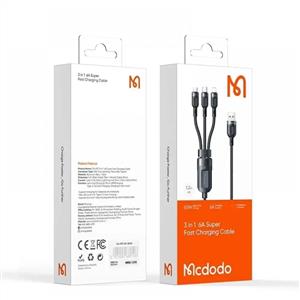 MCDODO CA-0930 65w 3in1 Hızlı Data Şarj Kablosu 1.2m - Siyah