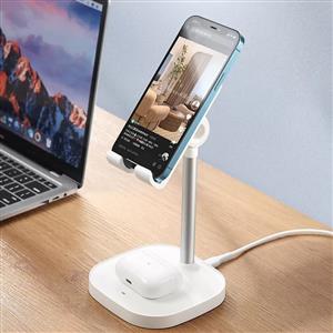 MCDODO CH-0530 Telefon ve Kulaklıklar Için 2'si1 Arada Kablosuz Şarj Standı - Beyaz
