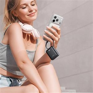 MCDODO MC-8620 10000 mAh 22.5W PD Hızlı Şarj Dahili Kablolu Powerbank - Siyah