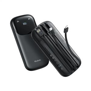 MCDODO MC-8520 10000mAh 22.5W PD & QC Hızlı Şarj Dahili Kablolu Powerbank - Siyah