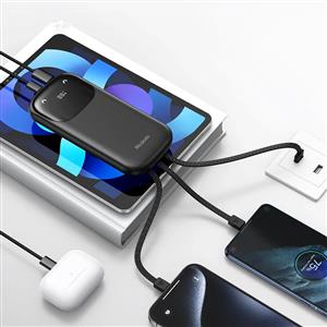 MCDODO MC-8520 10000mAh 22.5W PD & QC Hızlı Şarj Dahili Kablolu Powerbank - Siyah