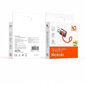 MCDODO OT-3800 USB-C to USB-A 3.0 Adaptörü Silikon Kancalı OTG - Siyah
