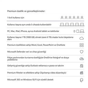 ONLINE MICROSOFT 365 AİLE (6 Kullanıcı -1 Yıl ) ( Dijital İndirilebilir Lisans )