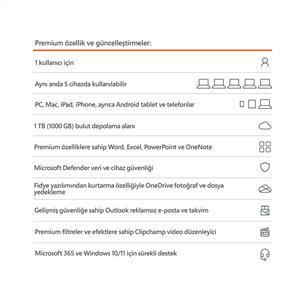 ONLINE MICROSOFT 365 BİREYSEL (1 Kullanıcı- 1 Yıl ) (Dijital İndirilebilir Lisans)