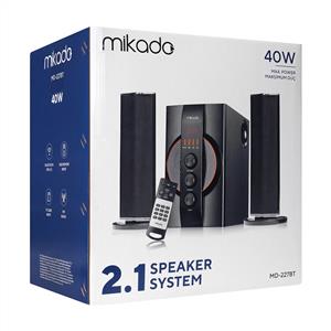 MIKADO MD-227BT 2+1 40W MULTIMEDIA SİYAH FM/BT/SD/USB SPEAKER