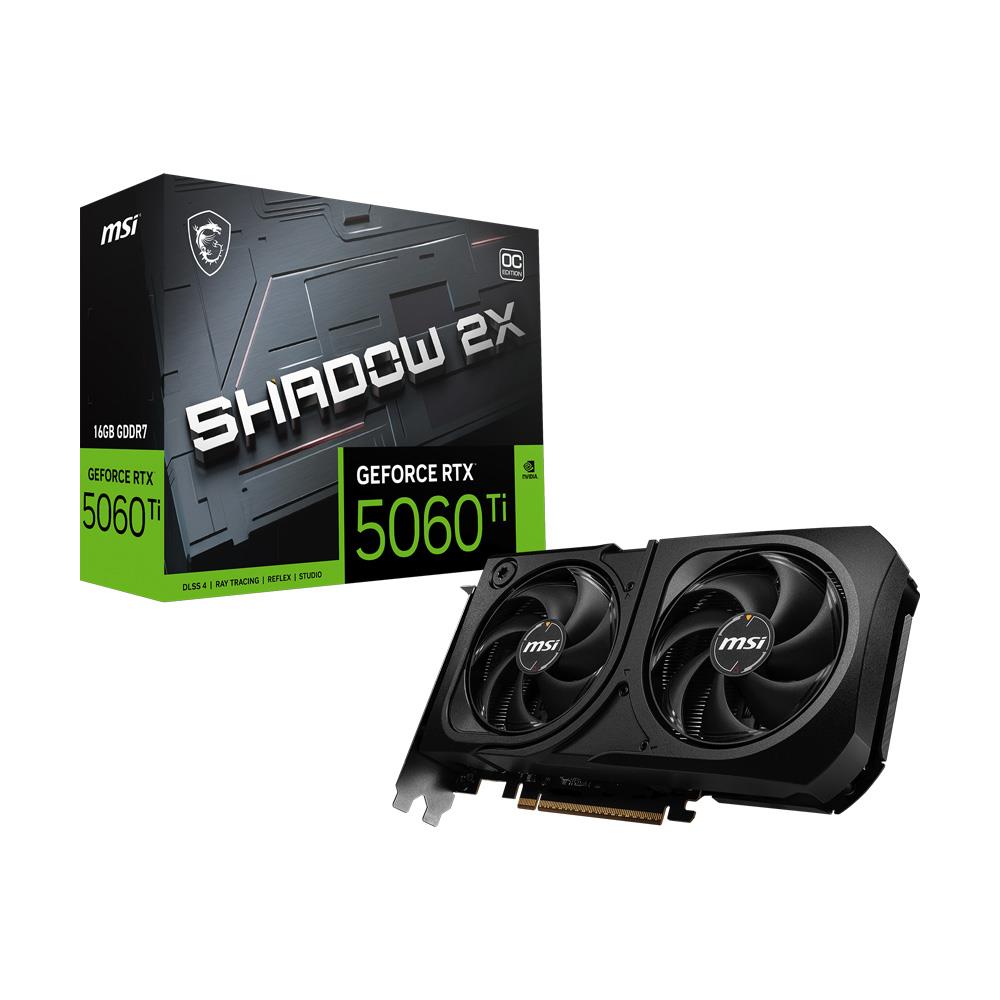 MSI GEFORCE RTX 5060 TI SHADOW 2X OC PLUS 16GB GDDR7 128Bit DLSS 4