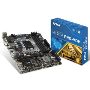 MSI H170M PRO- VDH Intel H170 Soket 1151 DDR4 2133MHz VGA&DVI&HDMI Anakart